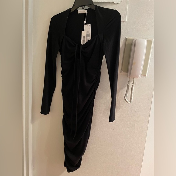 NWT $275 Jonathan Simkhai Standard Tanya Mini Dress in Black Small Revolve - Picture 13 of 14